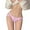 Pink, variant on Women Sexy Lace Panties Underwear With Cute Bow Midnight Lingerie Briefs Negligee plus Size