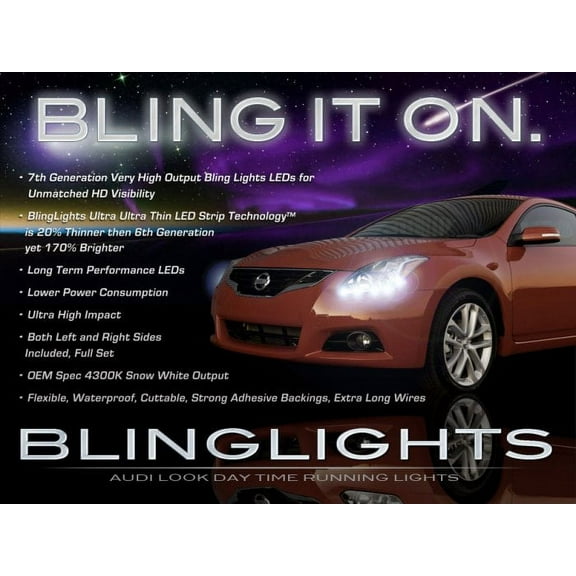 For 2010 2011 2012 Nissan Altima LED DRL Light Strips for Headlamps Headlights Head Lamps Strip Lights