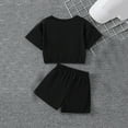thumbnail image 5 of TAIAOJING Girls Summer Outfits Sets 2PCS Sets Casual Letter Print Short Sleeve T-Shirt And Shorts Outfits Sets For Toddler Kids Age 3-10 Years Comfortable Elastic Waist Playwear Stylish 9-10Y, 5 of 8
