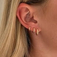thumbnail image 5 of Cterwk 5 Pairs Women Earrings Sets, Lightweight 14K Gold Plated Multiple Piercing Hoop Earring, Flat Back Ball Stud Earrings for Women Men, 5 of 5