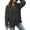 Black, variant on Rosvigor Vintage Sweatshirts for Women Oversized Washed Shirts Side Split Long Sleeve Fashion Women Tops