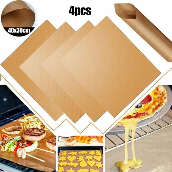 PASILI 4 Pack Sheet Reusable Non-Stick Bakeware Mat Grill Macaron Baking Paper Sheet Heat Press Transfer Sheet Pad Oven Cooking Paper