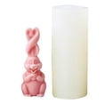 thumbnail image 1 of Molde de vela de silicona, fabricación de velas perfumadas, molde de cera artesanal, forma de conejo de oreja larga C03-1 de gran tamaño, 1 of 5