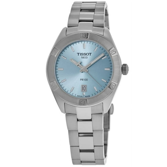 Tissot PR 100 Quartz Light Blue Dial Ladies Watch T1019101135100