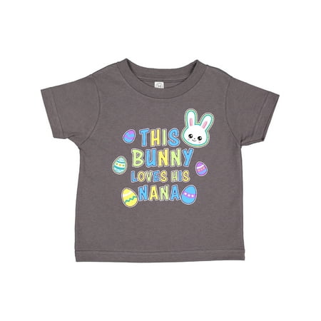 

Inktastic This Bunny Loves His Nana with Bunny Face and Eggs Boys Toddler T-Shirt