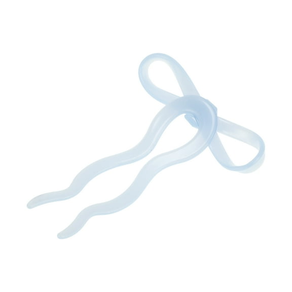 Unique Bargains 1 Pc Chignon Pin Bow Wave Hair Hairpin for Women Light Blue