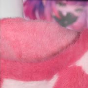 MOBBUNNY Women's Pink Milk Cow Pattern Fluffy Jumpsuit Cute Hooded Bodysuit for Homewear