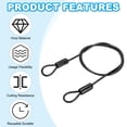 thumbnail image 4 of Cable de acero inoxidable recubierto de vinilo Uxcell con lazos, cadena de seguridad de alambre flexible para bloqueo de iluminación al aire libre Negro 3/16"x4 pies, 4 of 7