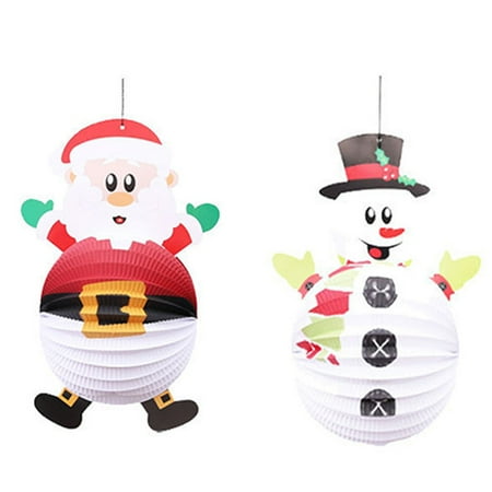 

Hemoton 2pcs Christmas Decoration Paper Pendants Creative Lantern Hanging Adornments