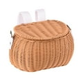 thumbnail image 3 of ZYHARUKO Bicycles Wicker Basket Front Handlebars Basket with Belt and Lid Wovens Bikes Basket, 3 of 8