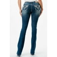 thumbnail image 3 of Grace in LA Women's Western Aztec Embroidered Pockets Stretch Bootcut Jeans (25, Blue), 3 of 3