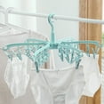 thumbnail image 4 of Sock Hanger Cozival Foldable Drying Rack with 24 Clips, Rotatable Plastic Hanger for Socks, Underwear, And Delicate Garments, Space-Saving Portable Laundry Solution for Home Use, Drying Rack, Green, 4 of 9