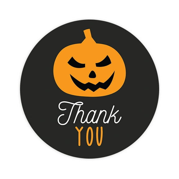 Koyal Wholesale Halloween Thank You Stickers 2 Inch Round 120 Bulk Pk Spooky Pumpkin Labels For Halloween Party Favors