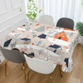 thumbnail image 2 of Yayeee Tablecloths 54" x 54" Rectangle Wrinkle Resistant Party Table Cover, Cartoon Gray Houses, 2 of 8
