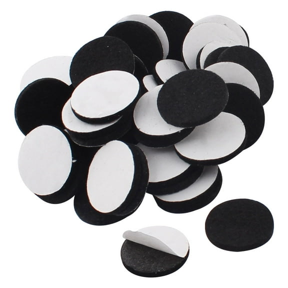 Unique Bargains 50Pcs Antislip Felt Round 25mm Adhesive Chair Foot Cover Table Furniture Leg Protector Black