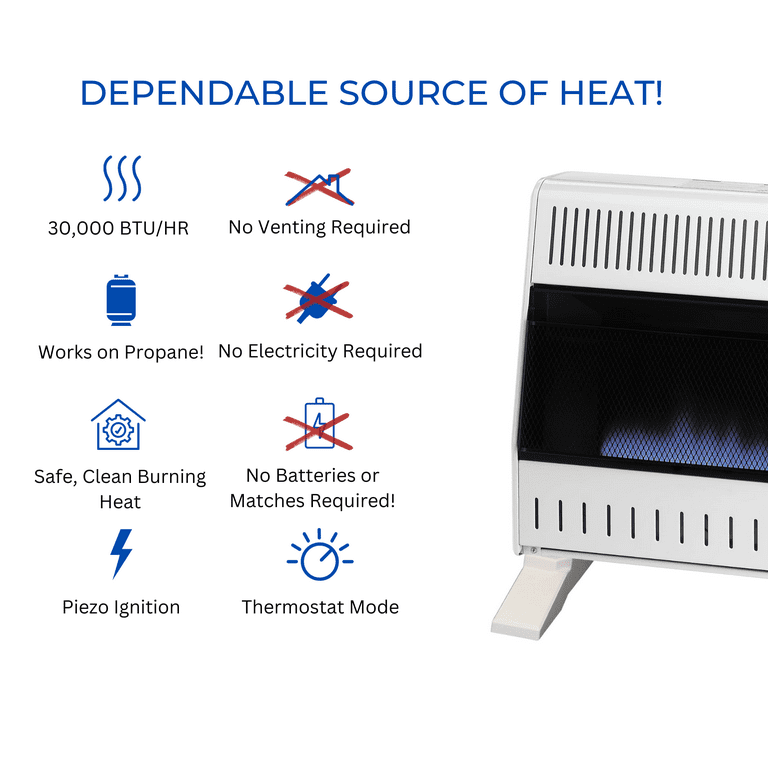 Procom Ventless Indoor Home Use Space Heater, Liquid Propane