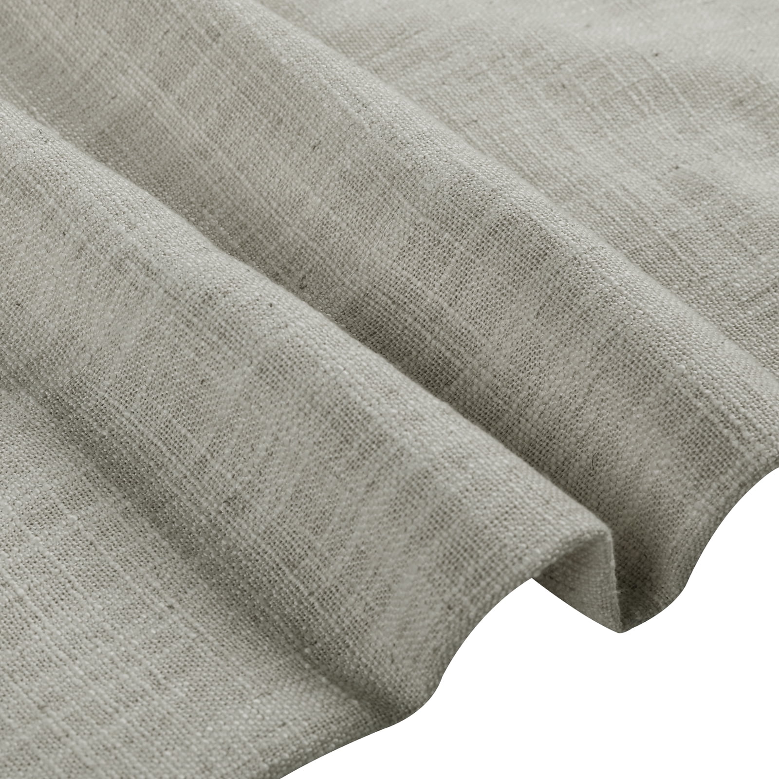 TWOPAGES Polyester Linen Curtain 84 W X 96 L Inch Grommet Header Light Filtering Privacy Protection Drape for Bedroom, 1 Panel, Grey