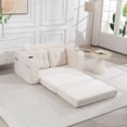 thumbnail image 4 of S-HOME Versatile Fold Out Floor Couch Bed Memory Foam Cushions With Side Pockets And Cup Holders For  Living Room And Bedroom Spaces
, Beige, 4 of 17