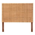 thumbnail image 2 of bali & pari Lesia Natural Rattan and Mahogany Wood Queen Size Headboard, 2 of 6