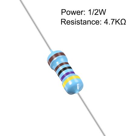 100 Pcs Metal Film Resistors 4 7k Ohm 0 5w 1 2w 1 Tolerances 5 Color Bands Walmart Canada