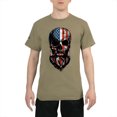 thumbnail image 1 of Rothco US Flag Bearded Skull T-Shirt - Coyote Brown, 1 of 4