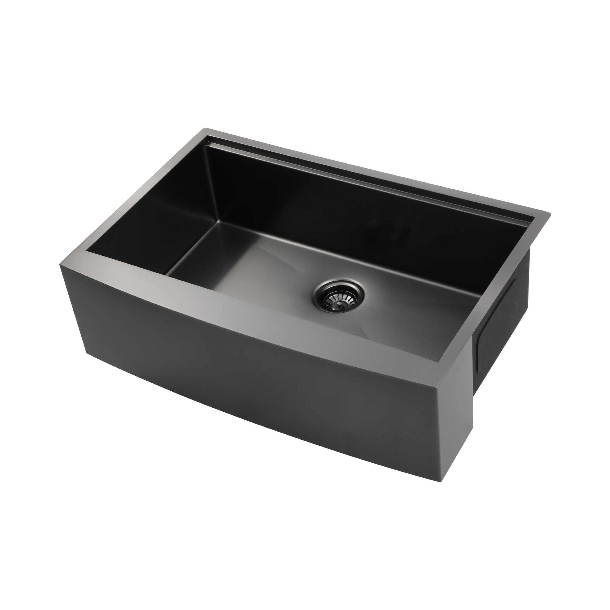 Izzovium 33x22x10" Farmhouse Apron Single Bowl Stainless Steel Kitchen Sink with Workstation, Matte Black, Integrated Ledge for Accessories & Multifunctional Workspace