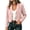 Pink, variant on Zysthvn Long Sleeve Blazer for Women Casual Single Breasted Lightweight Dressy Coats for Women Lapel Cropped Button Solid Tops