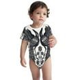 thumbnail image 2 of Junzan Artistic Black White Peacocks Print Short-Sleeve Baby Climbing Clothes, Bodysuits for Infant One-Piece for Baby Boys & Girls Baby Clothes Baby Romper with Snap Closure-12 Months, 2 of 6
