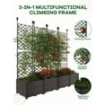 thumbnail image 4 of Garden Bed with Trellis Privacy Screen - Planter for Climbing Flowers & Veggies, Deepen 4 Joints, 168cm x 160cm, 4 of 7