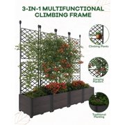 Raised Garden Beds with Trellis, Vertical Planter Box for Climbing Plants, Outdoor Privacy Screen & Garden Kit for Patio, Balcony, Backyard