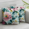 thumbnail image 3 of Spring flower pillowcase cute flower pink green blue pillowcase pillowcase cushion cover print, multiple sizes, set of 2 pieces, 3 of 7