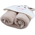 thumbnail image 5 of Toalla con capucha de vaca beige para baño y playa, adecuada para bebés, 100% algodón suave y absorbente, toalla con capucha con cara de animal, 35 x 35 pulgadas, tamaño grande, color beige brillar  Electrónica, 5 of 5