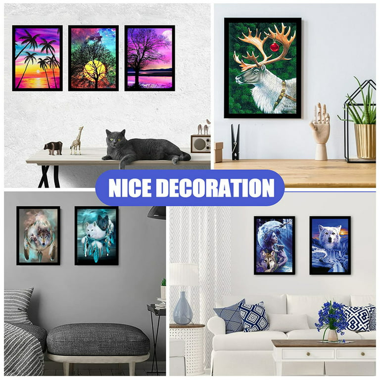  4 Pack Diamond Painting Frames, Frames for 12x16in/30x40cm  Diamond Painting Canvas, Diamond Painting Frames for Diamond Painting  Display and Protection, Home Wall Office Decor : Grocery & Gourmet Food