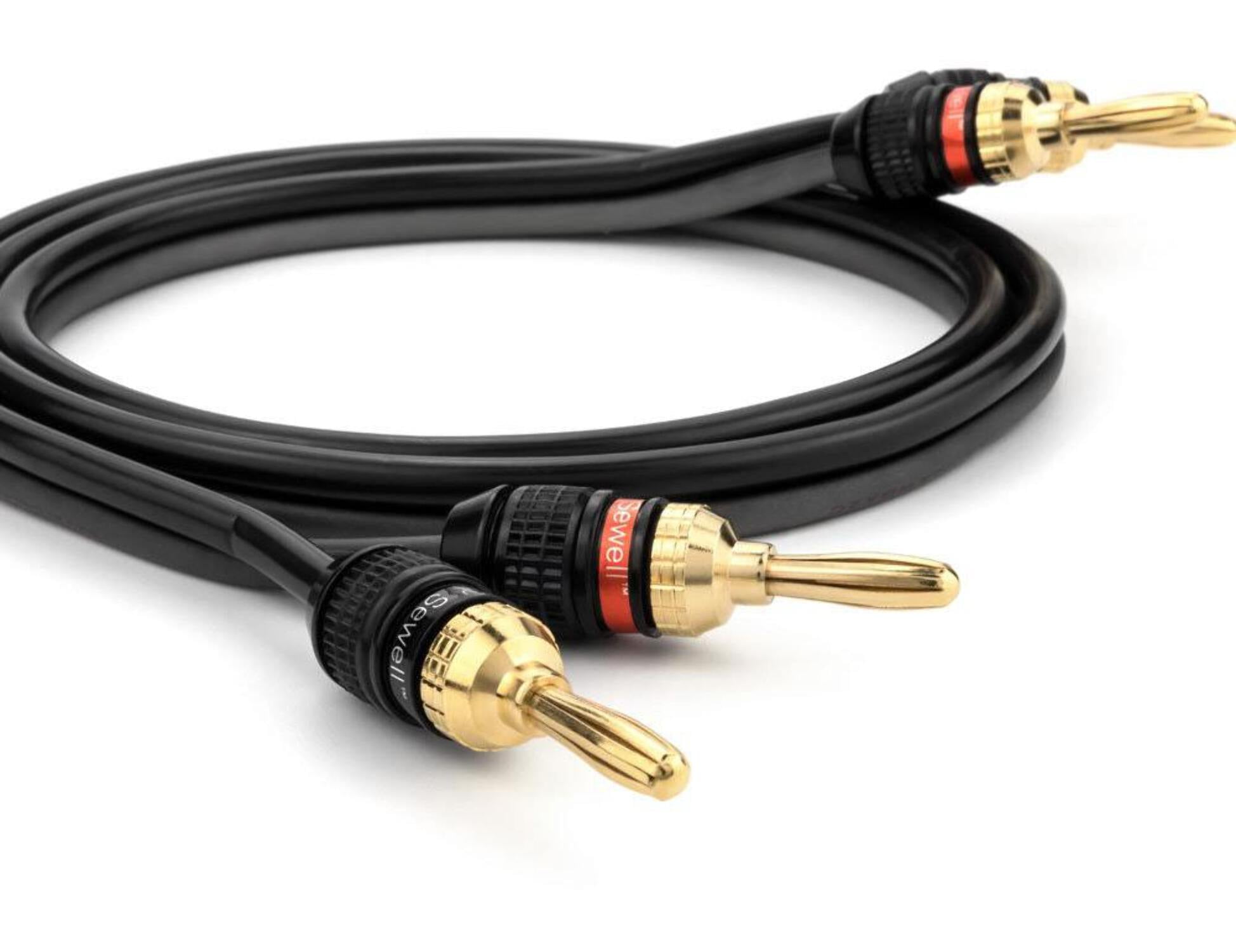 Sewell Deadbolt Speaker Wire with Banana Plugs, 12 AWG