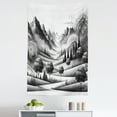 thumbnail image 2 of Ambesonne Mountain Wall Hanging Tapestry, Monochrome Wooded Lands, 30"x45", Pale Grey Dark Taupe, 2 of 3