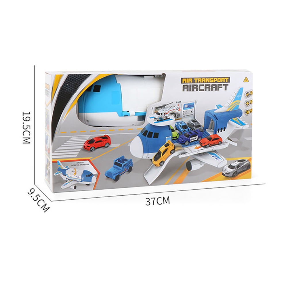 Toys for Kids 3-6 Years Airplane Toys,Transport Cargo Airplane with 4 Car 1 Helicopter for Boys Girls