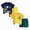 A1-0312A A, variant on 12 Month Boy Clothes Summer Sets Boy's Short Sleeve T-Shirt and Shorts Set 4 Pcs Casual Color-Blocked Patched Tops Solid Shorts Outfit Summer Spring