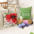 thumbnail image 5 of Hello Spring Red Poppy Decorative Throw Pillow Covers 18 x 18 Set of 4, Just Bloom Floral Flower Green Porch Patio Outdoor Pillowcase, Gather Butterfly Seasonal Cushion Case Home Decor, 5 of 5