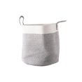 thumbnail image 1 of Collection Tendances Urbaines Panier à panier Rond Tissé X0023LIBO5 avec Poignées Latérales et Top Rayé Gris - Grand, 1 of 1