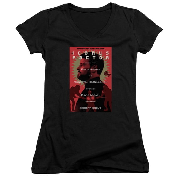 Star Trek Tng Season 2 Episode 14 Junior Women's V-Neck T-Shirt Black