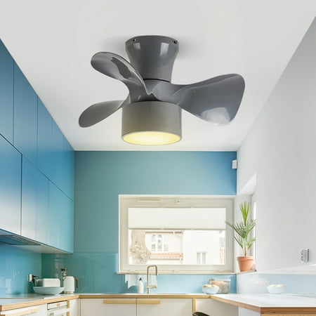 

PAXLYH Modern Ceiling Fan Light - Indoor Adjustable Ceiling Fan Ceiling Light with Remote Control Suitable for Bedrooms Living Rooms Offices Gray