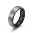 thumbnail image 5 of 4mm/6mm/8mm Tungsten Steel Bands Men's Silver Brushed Women's Black Ring Sz 6-12, 5 of 9