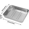 thumbnail image 2 of Broiler Pan for Oven, 10.43x8.07x1.96 Inch Rectangular Tray Deepened Kitchen Bakeware Rack Roaster Refrigerated Crisper Chassis Grid Roasting Pans Cookie Nonstick Cake Pastry with Grill Set, 2 of 8