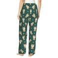 thumbnail image 3 of Xecao Cute Shiba Women's Straight Lounge Pajama Pants: The Epitome of Relaxed Sleepwear, 3 of 9