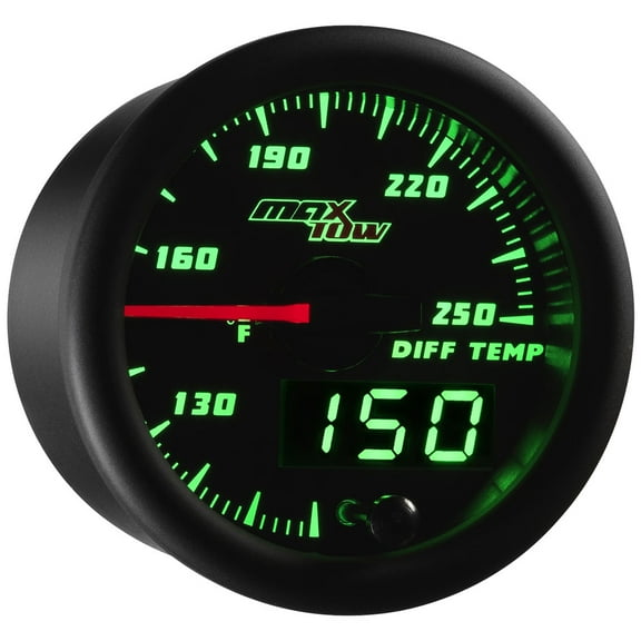 MaxTow Black and Green Differential Temperature Gauge