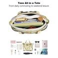 thumbnail image 4 of Tote Bag for Women - White Sunflower Shoulder Bag - Large Utility Work Duffle Bag with Zipper Handbag for Travel, Work, Sprots, 4 of 5
