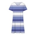 thumbnail image 5 of Dyegold Sundresses for Women Casual Beach - Midi Dresses for Women 2023 V Neck Short Sleeve Striped Plus Size Casual Flowy Hawaiian Graduation ​​Tshirt Sundress, 5 of 5