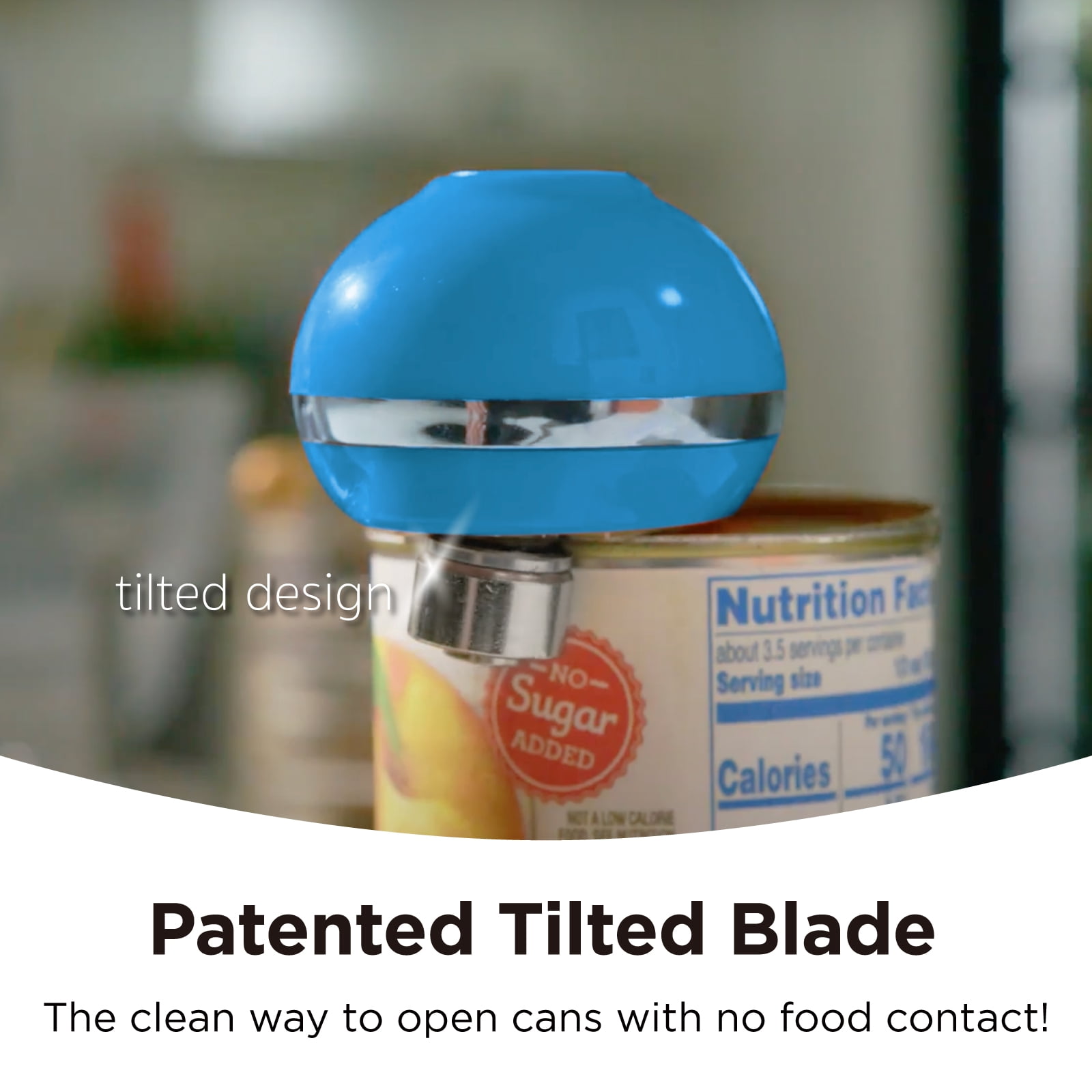 Kitchen Mama Mini Electric Can Opener, Blue