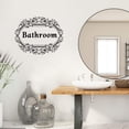 thumbnail image 4 of 1pc PVC Wall Stickers Rectangle with Word Bathroom for Home Living Room Bedroom Decoration Floral Pattern 440x350mm, 4 of 8