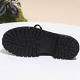 thumbnail image 6 of Black Women'S British Style Round Toe Shoes With Lace Up And Matte Finish For Everyday Comfort In Outdoor Wear, 6 of 9
